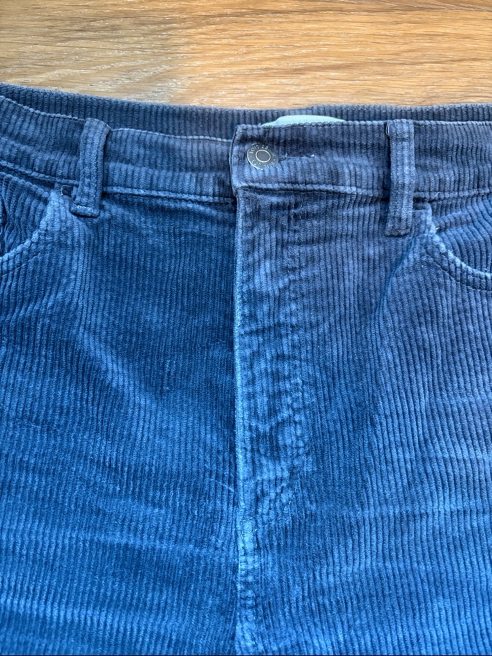 Loft Dark Corduroy Straight Leg Pants Women’s Size 12 Blue/Gray Business Classic - Picture 5 of 12